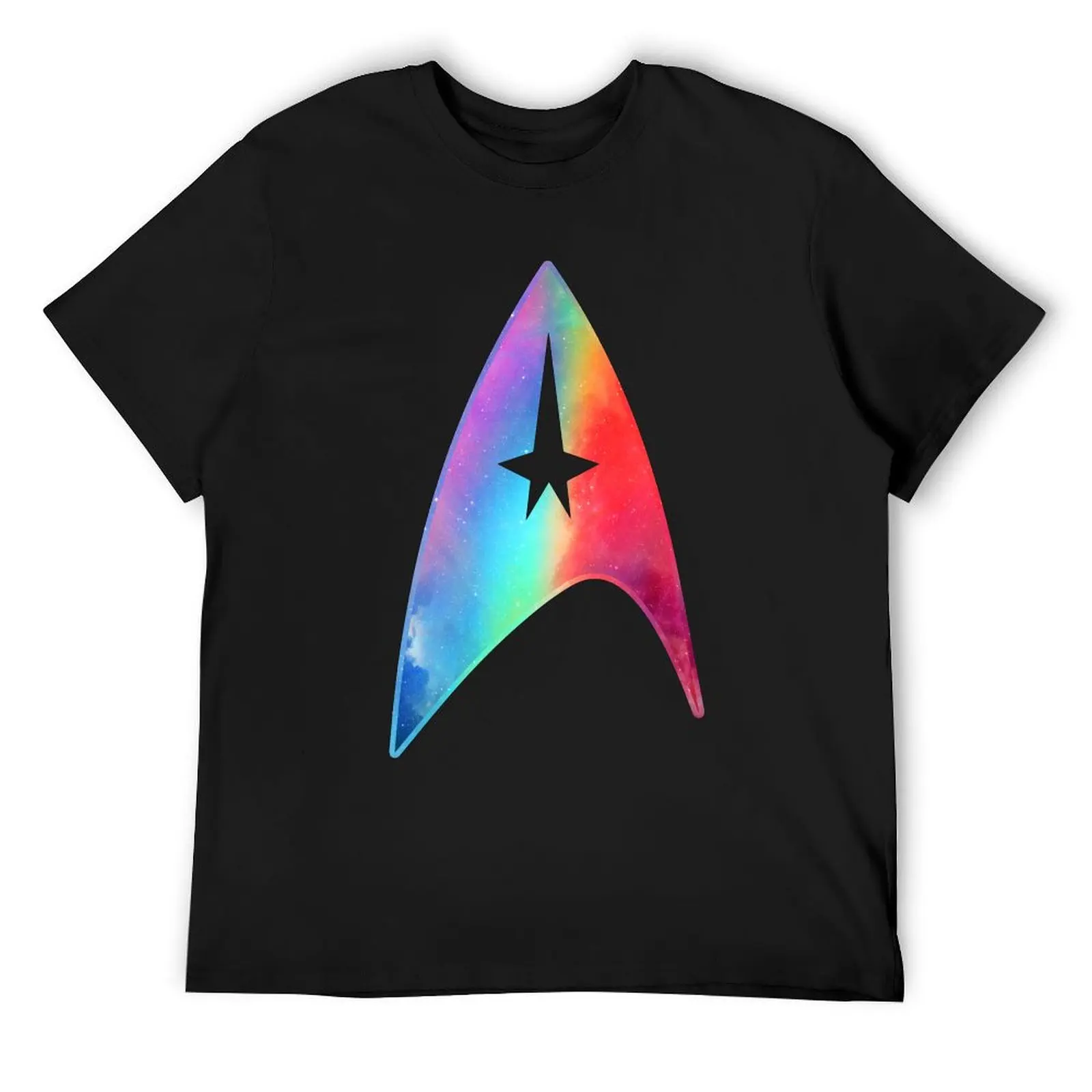 

Star Trek: The Original Series Rainbow Galaxy Fill Starfleet Insignia T-Shirt oversizeds Men's t-shirt