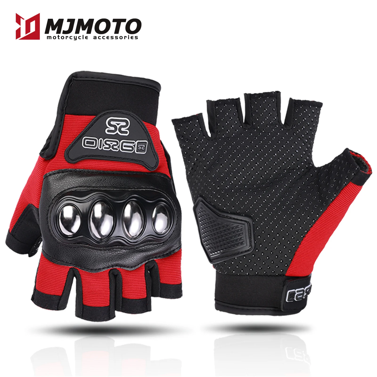 AXIO New Steel Protective Half Finger Gloves Anti-collision Anti-fall Motocross Gloves Wear-resistant Motorbike Glove Breathable