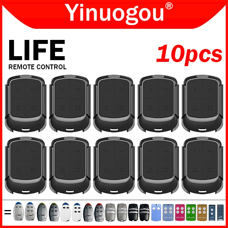 

10PCS LIFE MAXI2 MAXI4 DREAM2 DREAM4 FIDO2 FIDO4 VIP2 VIP4 VIP2R VIP4R STAR2 STAR4 BRAVO2 BRAVO4 Gate Remote Control 433.92MHz