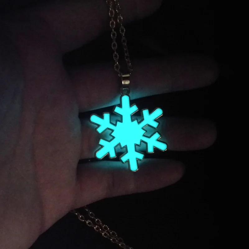 Luminous Necklace for Women Men Glowing In The Dark Cat Snake Ox Elephant Cross Pendant Necklace Gothic Halloween Party Jewelry