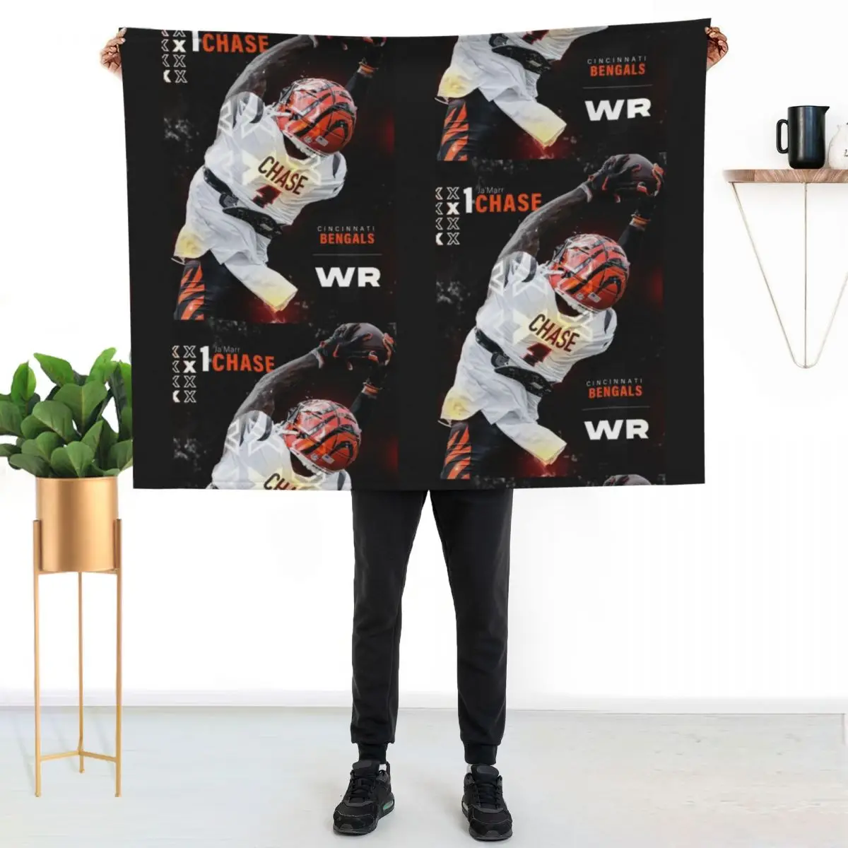 Ja'Marr Chase Throw Blanket Summer Heavy Decorative Sofas Plush blankets and throws Vintage Blankets