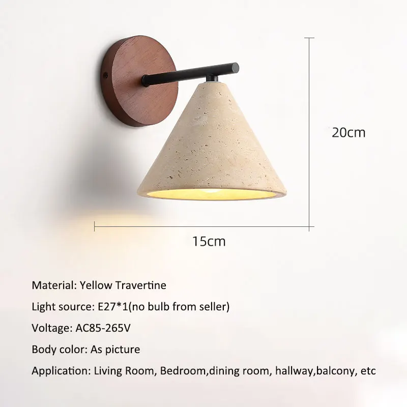 Wabi Sabi Japanese Design Cone Triangle Wall Light Vanity Light Homestay Hotel Bedroom Corridor Staircase Home Decor Wall Sconc