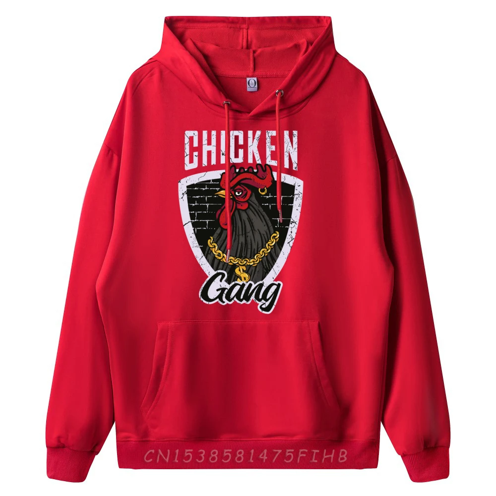 Hip Hop Mens Hoodies O Neck Long Sleeve Chicken Gang Chicken Eggs Fun Hoodies Casual Sweatshirt