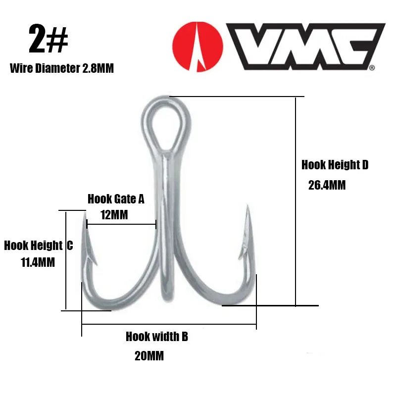 Fishing VMC 9626 Treble Hook Fishing Hook BULK BAG Sharp Strong Fishing Hook Short Cut Fishing Hook Lures Fishhooks Accessorie image 3