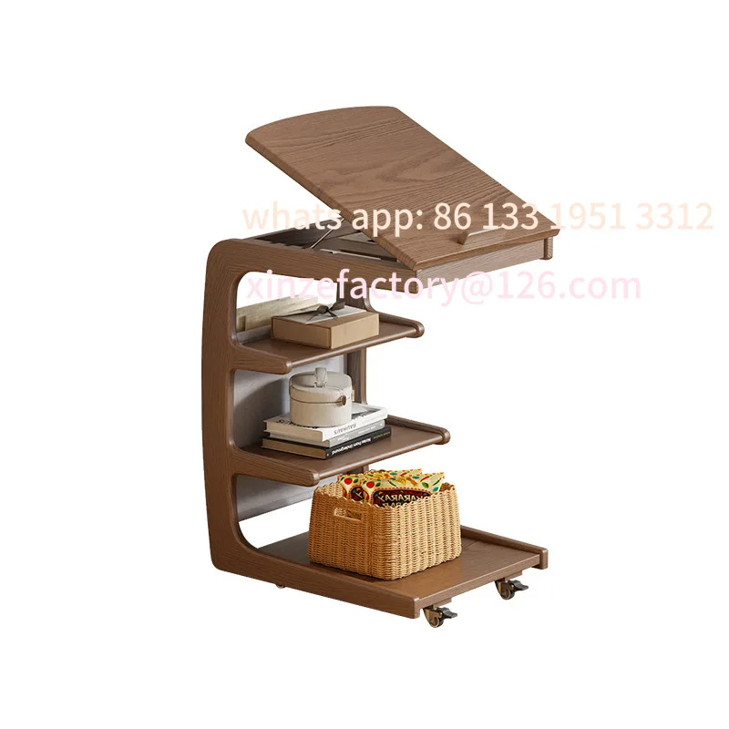 

Sofa side table, movable living room with wheels, side cabinet, bedside shelf, home coffee table, small table