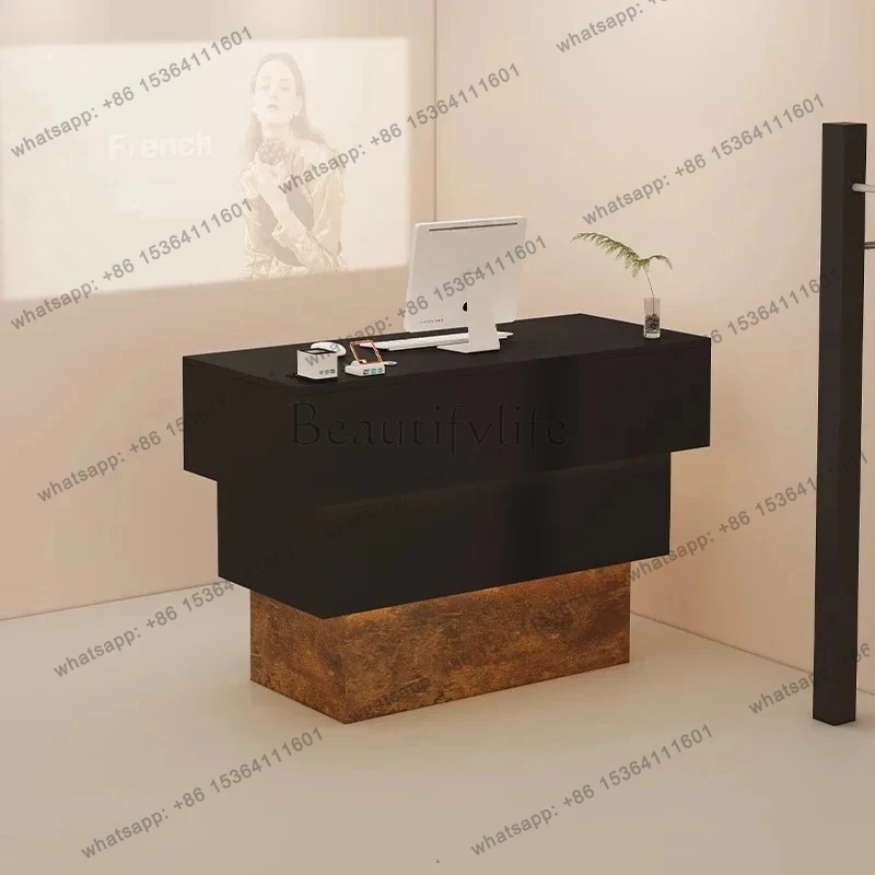 

yj21 Clothing store Bar checkout page Cream style women's clothing store Simple and modern reception desk