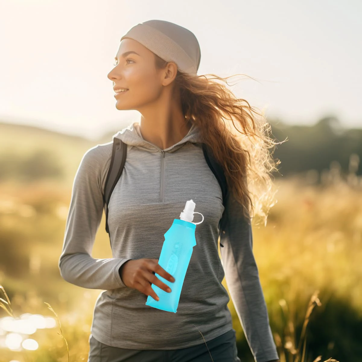 

Soft Flask Foldable TPU Hydration Flask with Silicone Mouthpiece,BPA-Free,for Outdoor Activities, Hiking, Travel