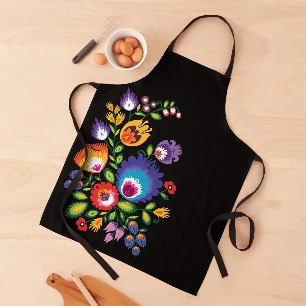 

Asymmetrical Folklore Wycinanki Apron kindergarten teacher Utensils For Kitchen chefs Kitchen Items For Home Apron