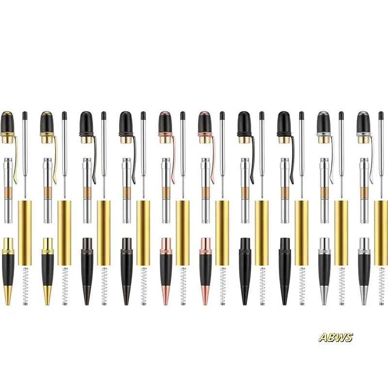 10 Sets Pen Making Kits With Refills Copper Pen Turning Supplies For DIY Pen Making-Ideal Classroom, Teacher, Student Gift - Image 3
