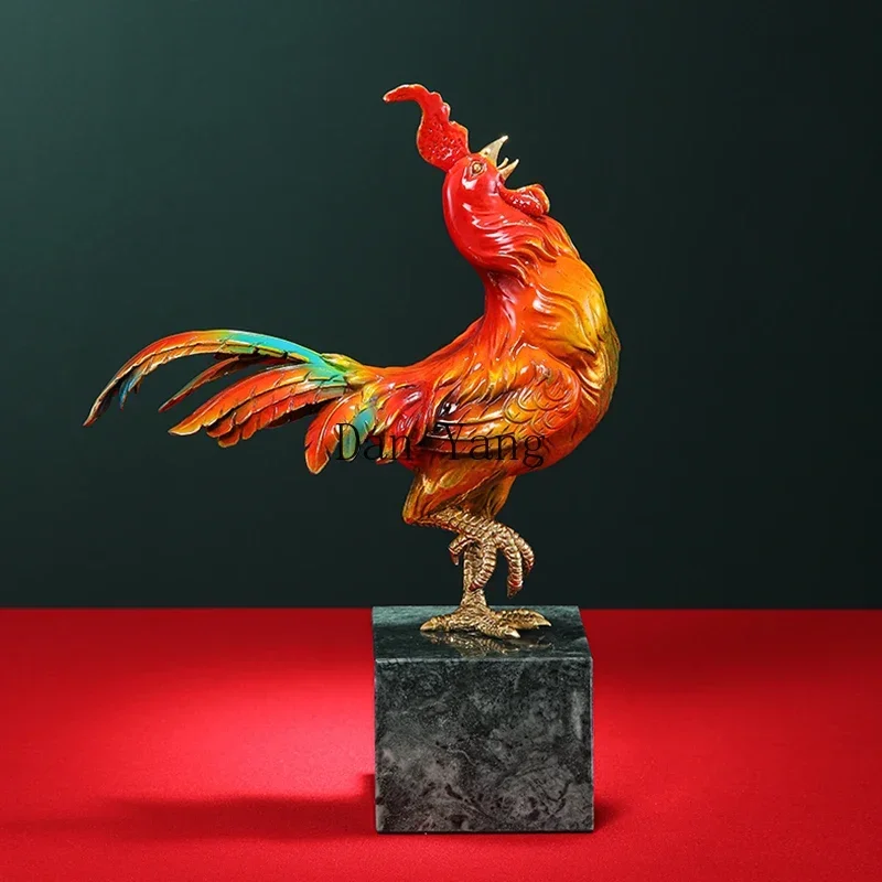 yj good luck rooster brass rooster ornament handicrafts tabletop decoration housewarming new home opening gift