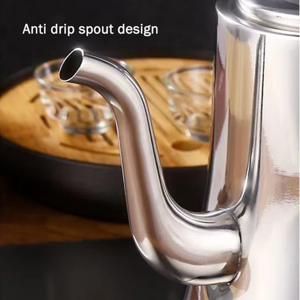 Food grade stainless steel tea kettle, Large capacity long mouth with tea strainer, Restaurant teapot, Heatable kettle, 1.5L