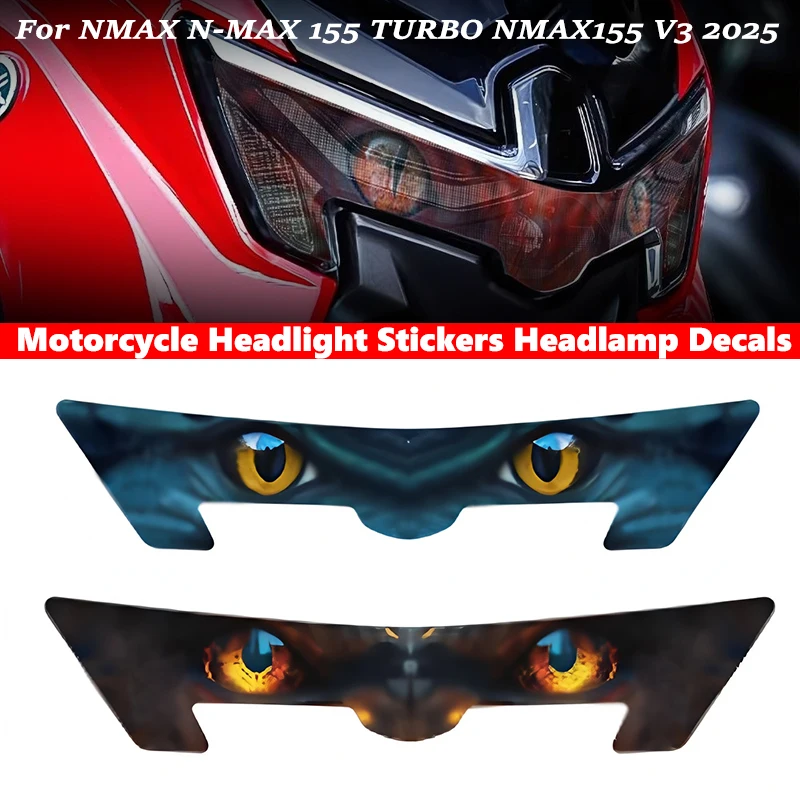 Motorcycle Headlight Stickers Waterproof Headlamp Decals For NMAX N-MAX 155 TURBO NMAX155 V3 2025 Protective Accessories