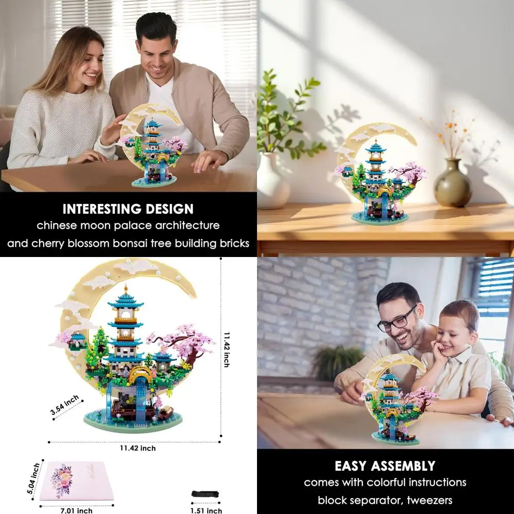 Set di microblocco per bonsai e casa sull'albero in fiore di ciliegio giapponese, 4288 pezzi, ideale per età superiore ai 14 anni