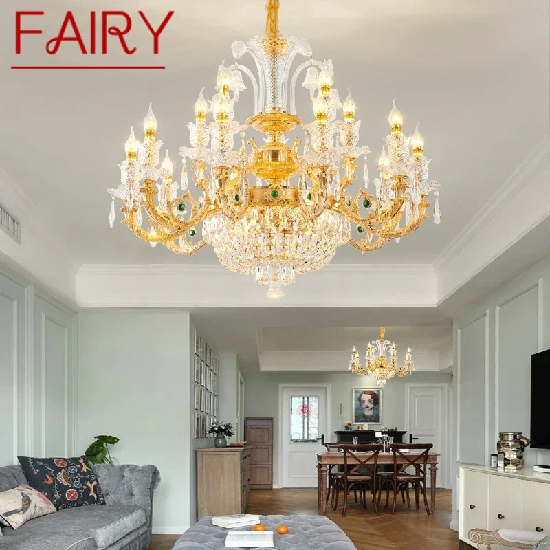 FAIRY Contemporary Luxury Crystal Pendent Lamp European Living Room Restaurant Bedroom Villa Hotel Duplex Staircase Chandelier