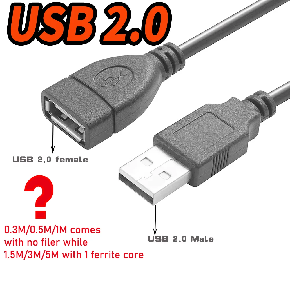 USB 2.0/USB 3.0 تمديد كابل USB 2.0 USB 3.0 ذكر إلى أنثى تمديد الحبل USB 2.0/USB 3.0 كابل نوع ذكر إلى أنثى USB 3 #2
