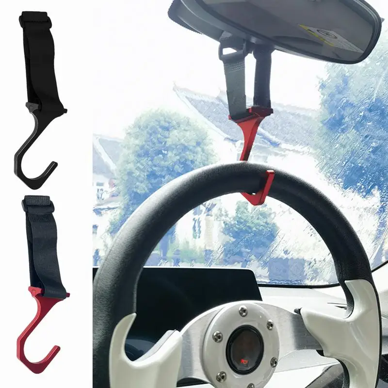 Car Steering Wheel Hook Adjustable quick release steering wheel hook Secured Multi-Purpose Hook Aluminum Alloy Windshield Cradle