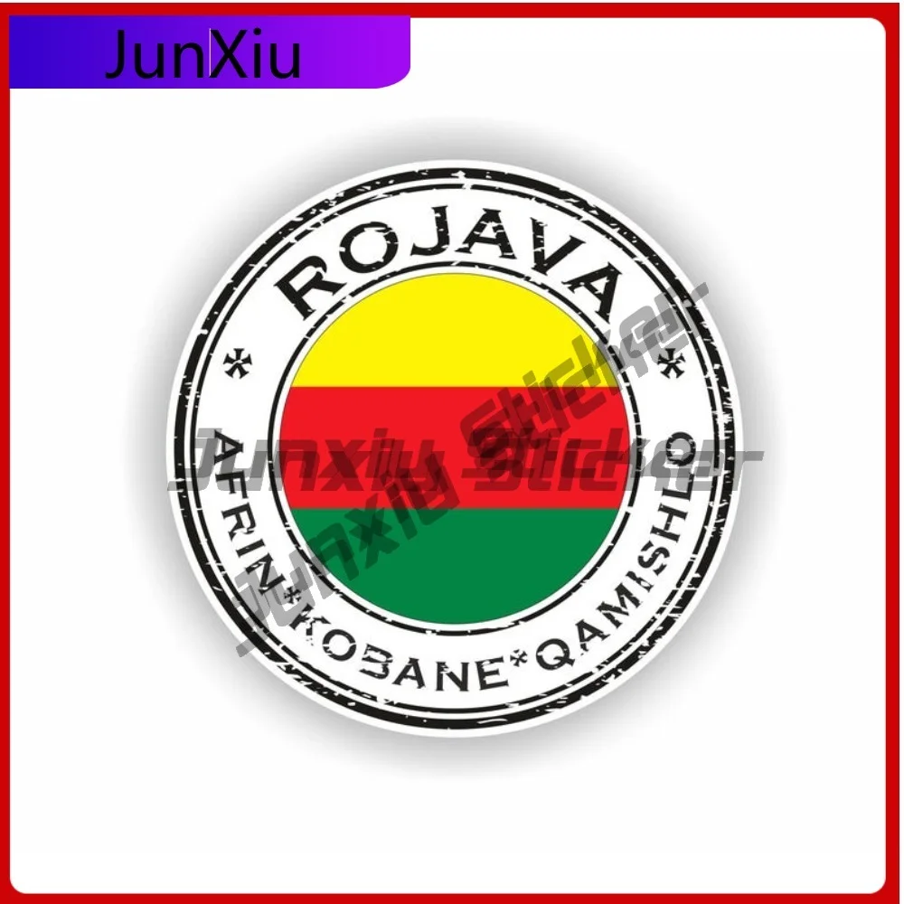 

Rojava Seal Sticker Round Flag Cool Vinyl Decal Waterproof Car Decor for SUV Window Motorcycle Bumper Truck Pickup