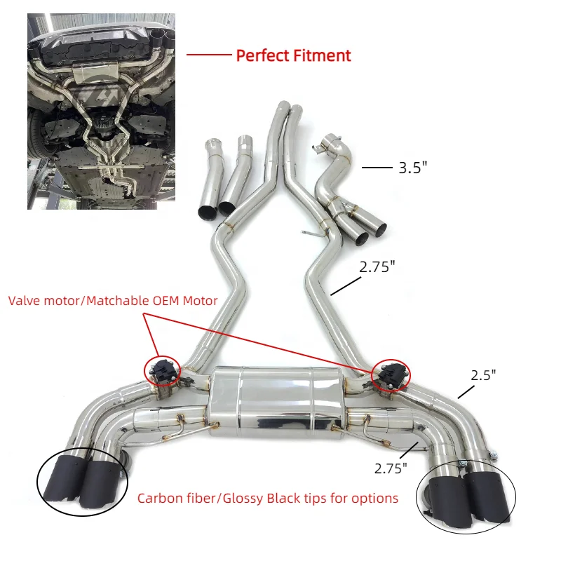 

Very Fast Shipping G20 M340i/G22 M440i Exhaust for B58 G20 M340i G22 M440i 3.0T Valved Muffler Remote Control Catback