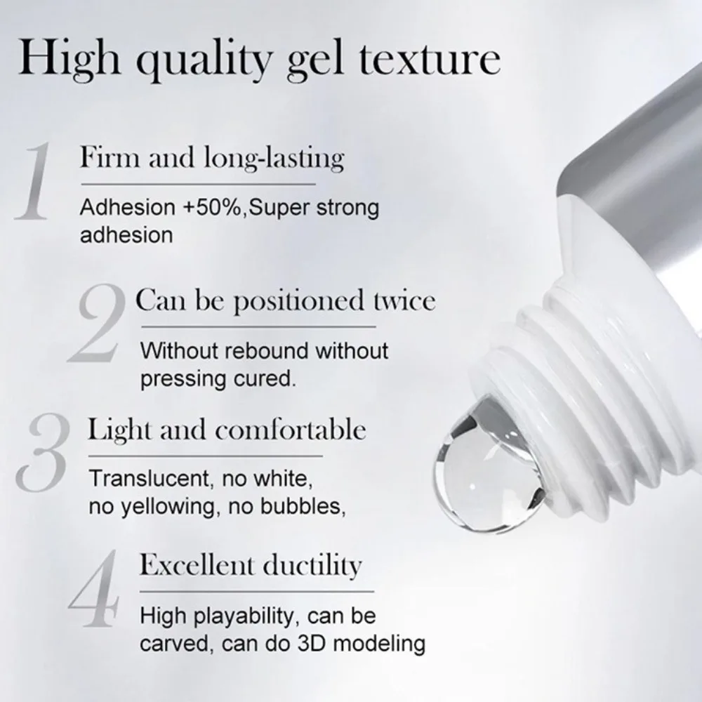 เจลติดเล็บปลอมแบบแข็ง ติดทนนาน ไม่เหนียวมือ ฟิล์มปิดผนึก เจลกาวติดเล็บเนื้อเจล พกพาสะดวก