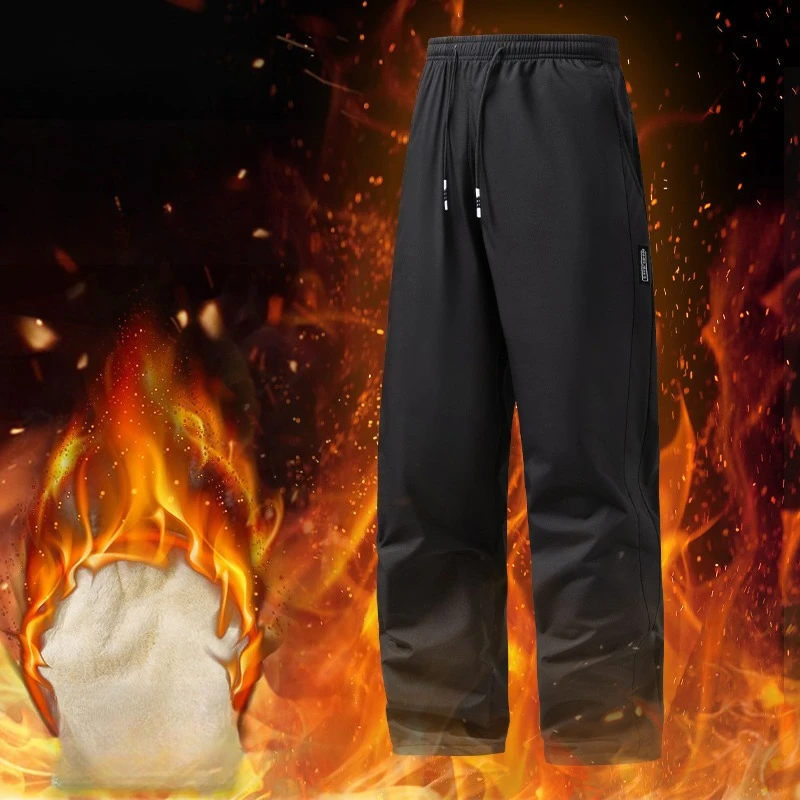 

Winter Fleece-lined Thickened Men's Casual Trousers Loose Fit Sweatpants Trendy Summer Autumn New Thin Long Jogger Pants for Men