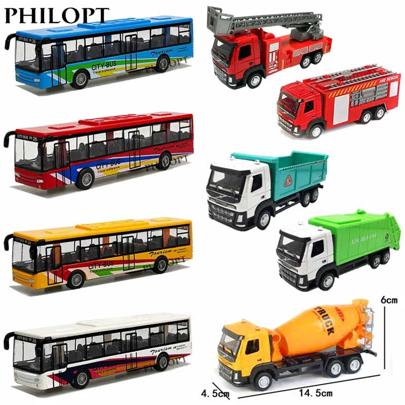 Hoge Simulatie Speelgoedautomodel Diecast Plastic Pull-Back Bus Inertie Auto Stad Tour Bus ABS Automodel Speelgoed Cadeaus voor kinderen Kinderen