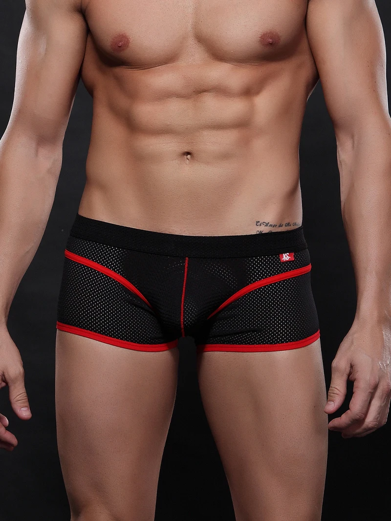 

Мужские быстросохнущие боксеры с низкой посадкой, дышащее сетчатое нижнее белье, сексуальные удобные активные модные шорты, летние тонкие брюки с плоскими углами