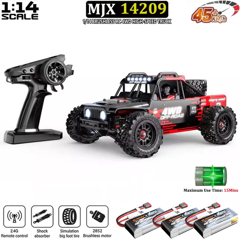 MJX 14209 1/14 4WD RC Car Off-road Racing High Speed Brushless 2.4G Remote Control Cars RC Truck 43KM/H Truck For Electric Toys