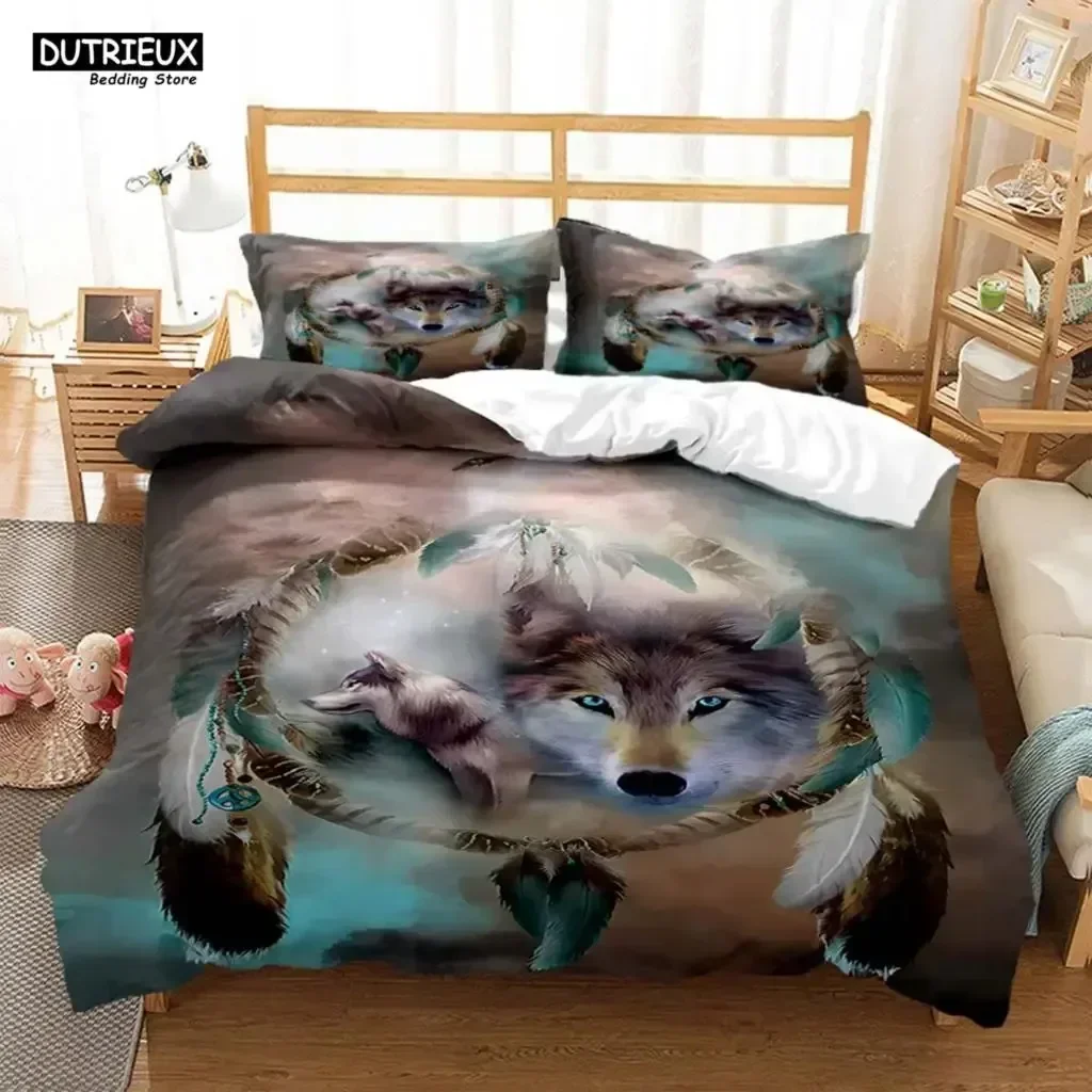 Forest Animal Wolf Supplies Set Duvet Cover Set Bedding Sets For Adults Bed With Pillowcases No Filling Luxury Birthday Gifts