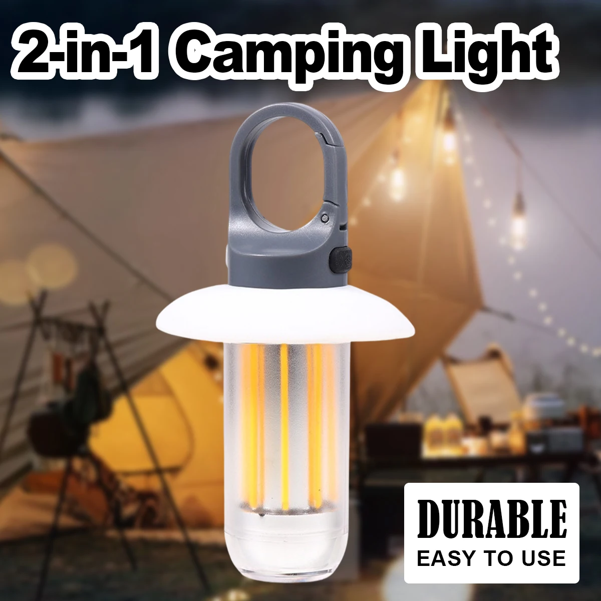 

Usb Rechargeable Led Camping Light Waterproof Outdoor Post Lantern Garden Floor Fence Household Column Lamp Work Multifunctional