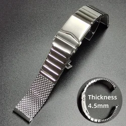 20mm 22mm Luxury Solid Stainless Steel Watch Band for Omega Seamaster Bracelet Adjust Deployment Buckle 4.5mm Thickness Strap