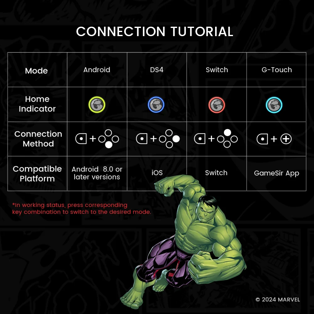 GameSir G8 Plus Hulk Edition Bluetooth Mobiler Gaming-Controller für Nintendo Switch 2, Android-Handys, Tablets, iPhone, iPad, PC – Detail 13