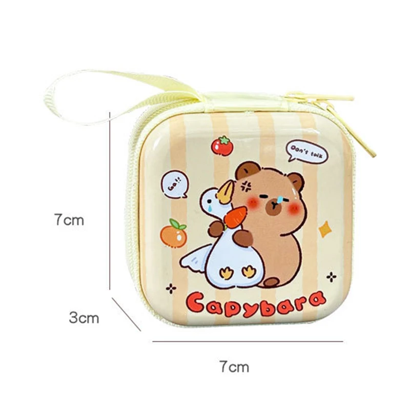 Dompet koin kecil Capybara lucu mode tahan air kotak penyimpanan Mini dompet portabel tas Headphone Mini hadiah anak-anak