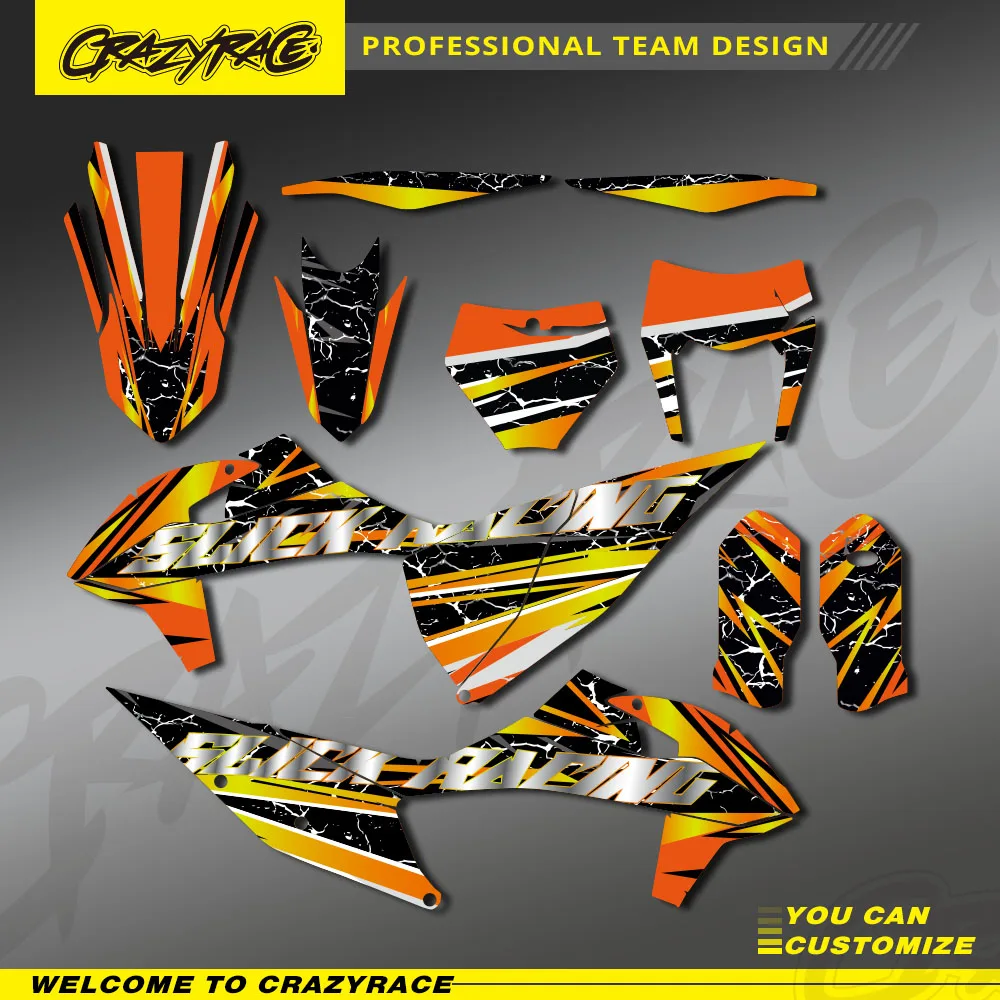 

Комплект наклеек на фоновую графику мотоцикла для KTM SX SXF 2019 2020 2021 2022 EXC XC XCW 2020 2021 2022 2023 Пользовательский номер