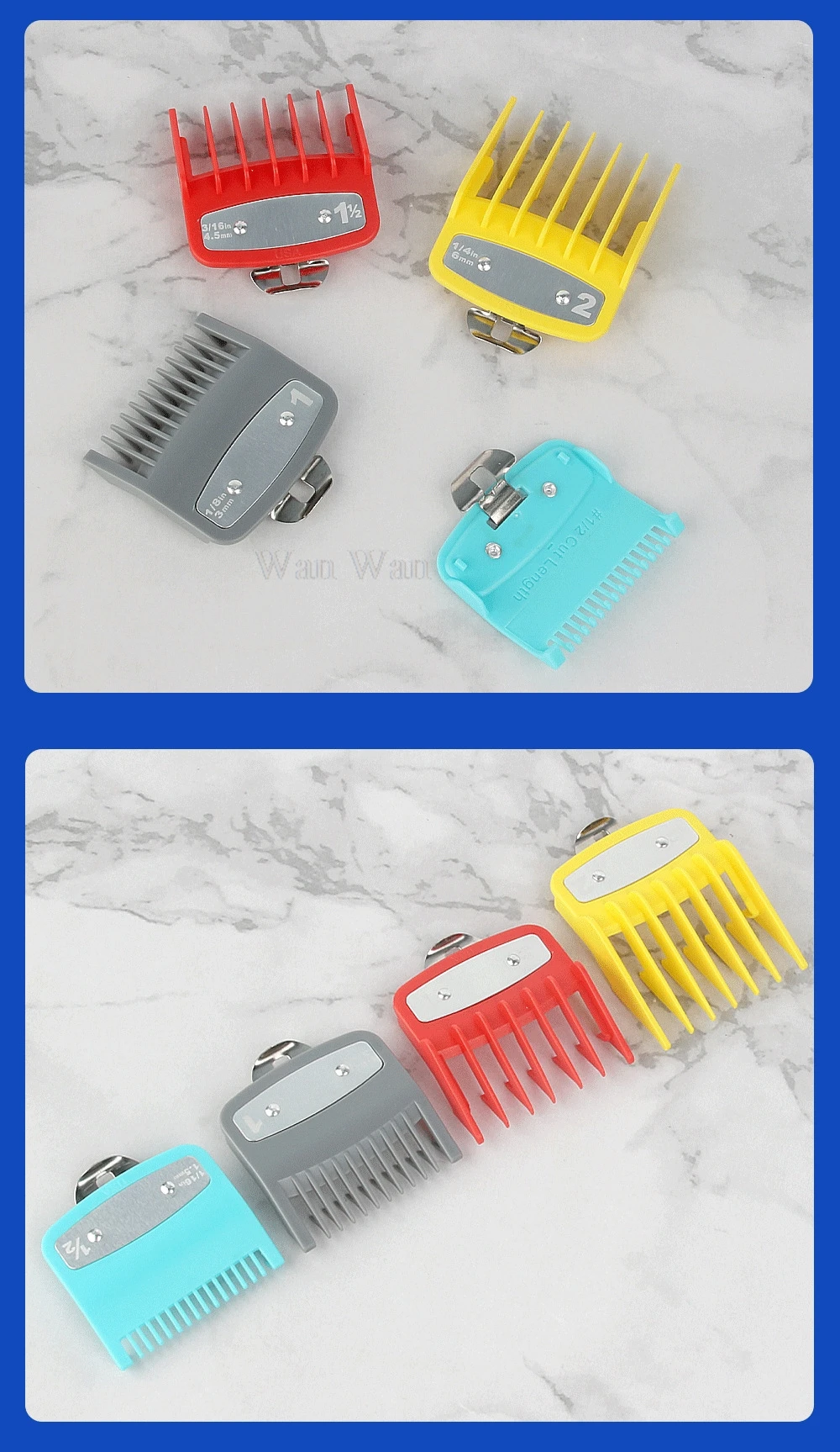2/3/4Pcs Haar Clipper Wachen Für Wahl Haar Trimmer Pro Schneiden Guide Kämme Farbe Grenze Kamm friseur Haarschnitt Werkzeuge Y1113 – Detail 11