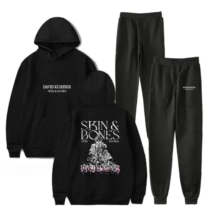 David Kushner Skin and Bones Merch Men's Sportswear Sets Casual Tracksuit Two Piece Set Hoodie and Sweatpants Sportswear Suit