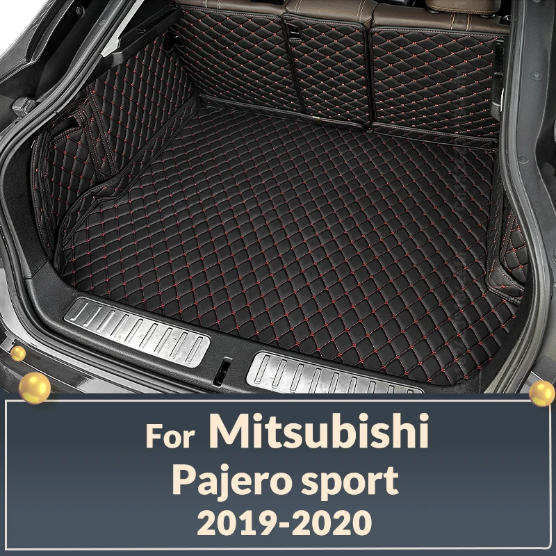 Auto Full Coverage Trunk Mat For Mitsubishi Pajero Sport 2019 2020 Car Boot Cover Pad Cargo Liner Interior Protector Accessories