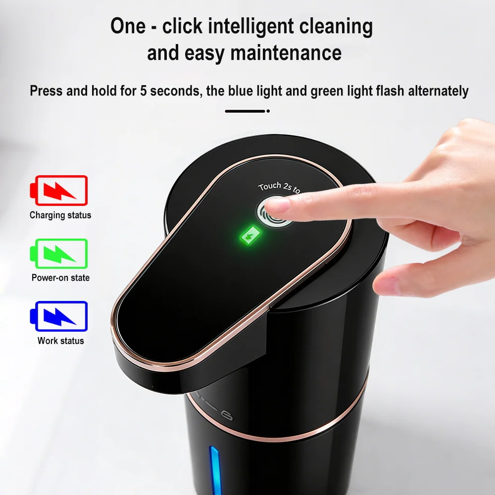 350ML TYPE-C Rechargeable Adjustable Foam Smart Infrared Automatic Sense Soap Dispenser For Kitchen Bathroom