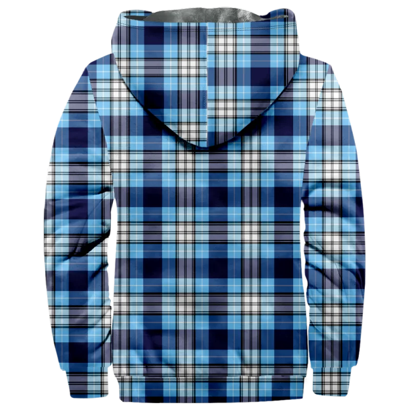 New plaid striped cotton jacket hooded sweater casual printed men's terry polar velvet zipper patch pocket hooded sweater a10