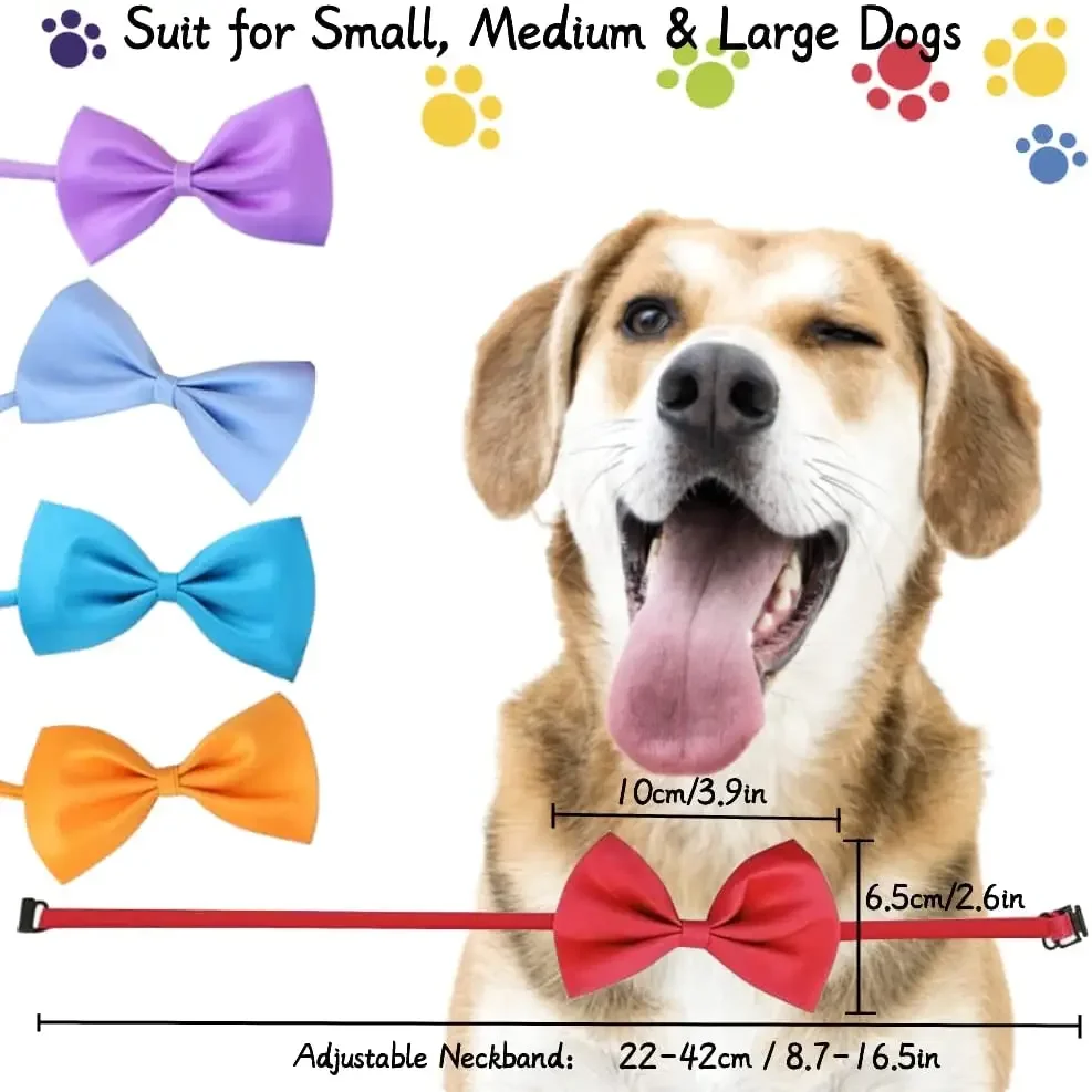 

50pcs/lot Pet Dog Bow Tie Pets Bowknot Collars Cat Dogs Necklace Neck Tie Adjustable Strap Grooming for Puppy Pet Accessories