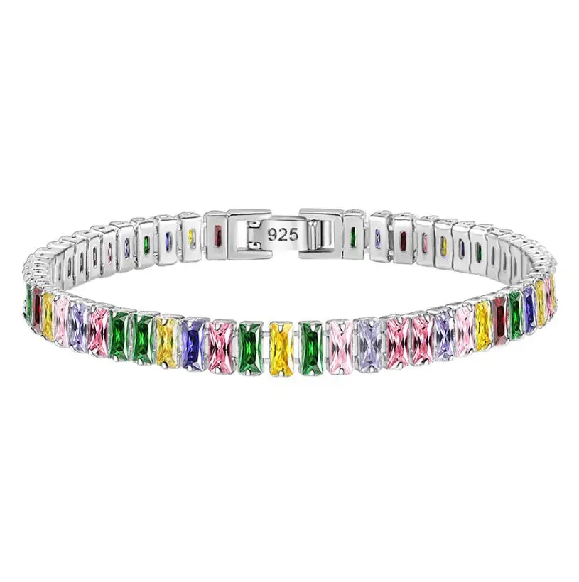 Multicolor Moissanite Tennis Armbanden 925 Sterling Zilver D Vvs1 Lab Diamant Met Gra Certificaat Armband Voor Mannen Vrouwen