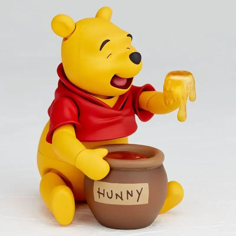 Disney Pooh Bear creative personality classic cartoon honey jar shape joint movable desktop model ornament Kawaii girl toy gift