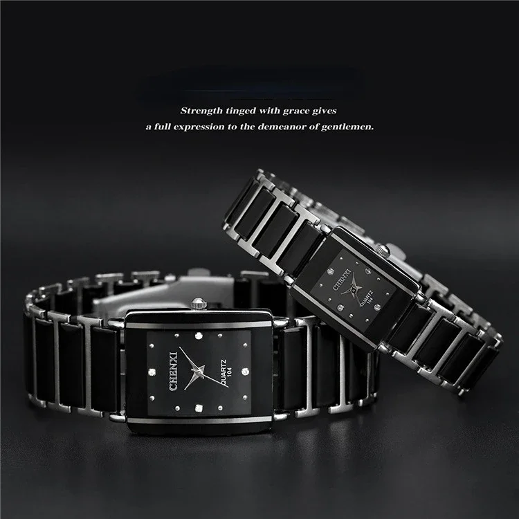 Classic Fashion Women Watch High Quality Brand Women Men Couples Leisure Watch Waterproof Square Ceramics Wristwatch Reloj Mujer