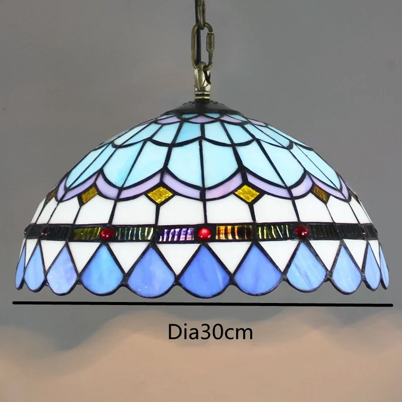 Europese stijl vintage Tiffany gekleurde glazen bar restaurant kroonluchter creatieve glazen lantaarn in landelijke stijl