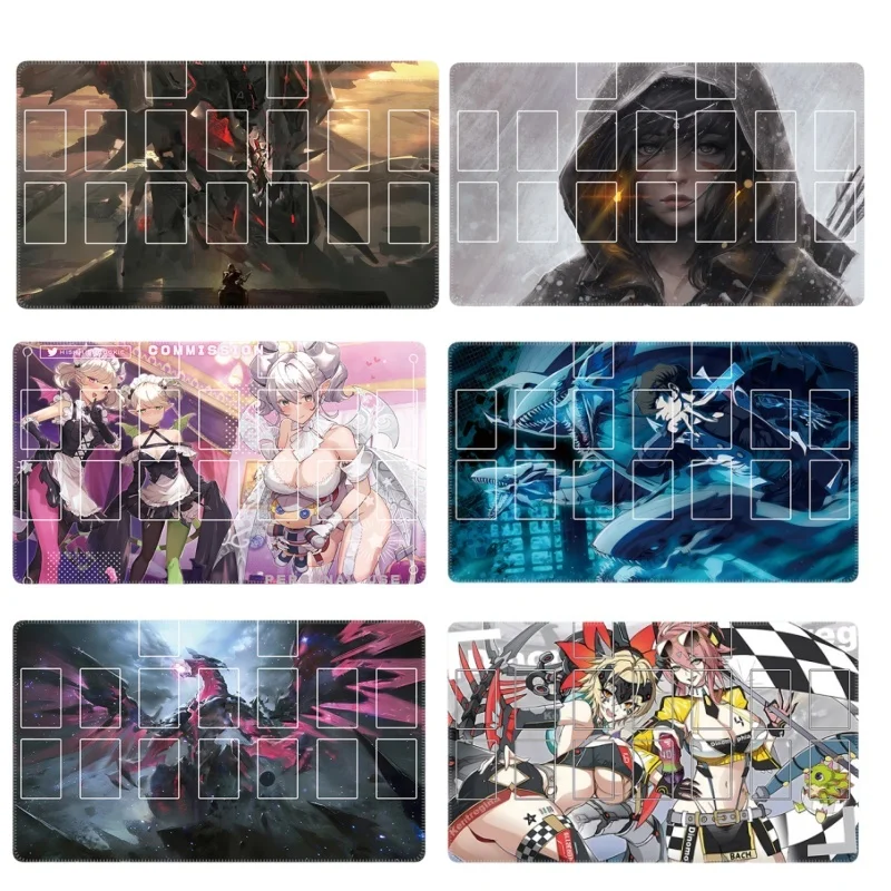 

New 600x350mm Blue-Eyes White Dragon Card Pad Yu-Gi-Oh Duel Plate TCG 2mm Stitched Edge Single Player Card Battle Board Game Pad