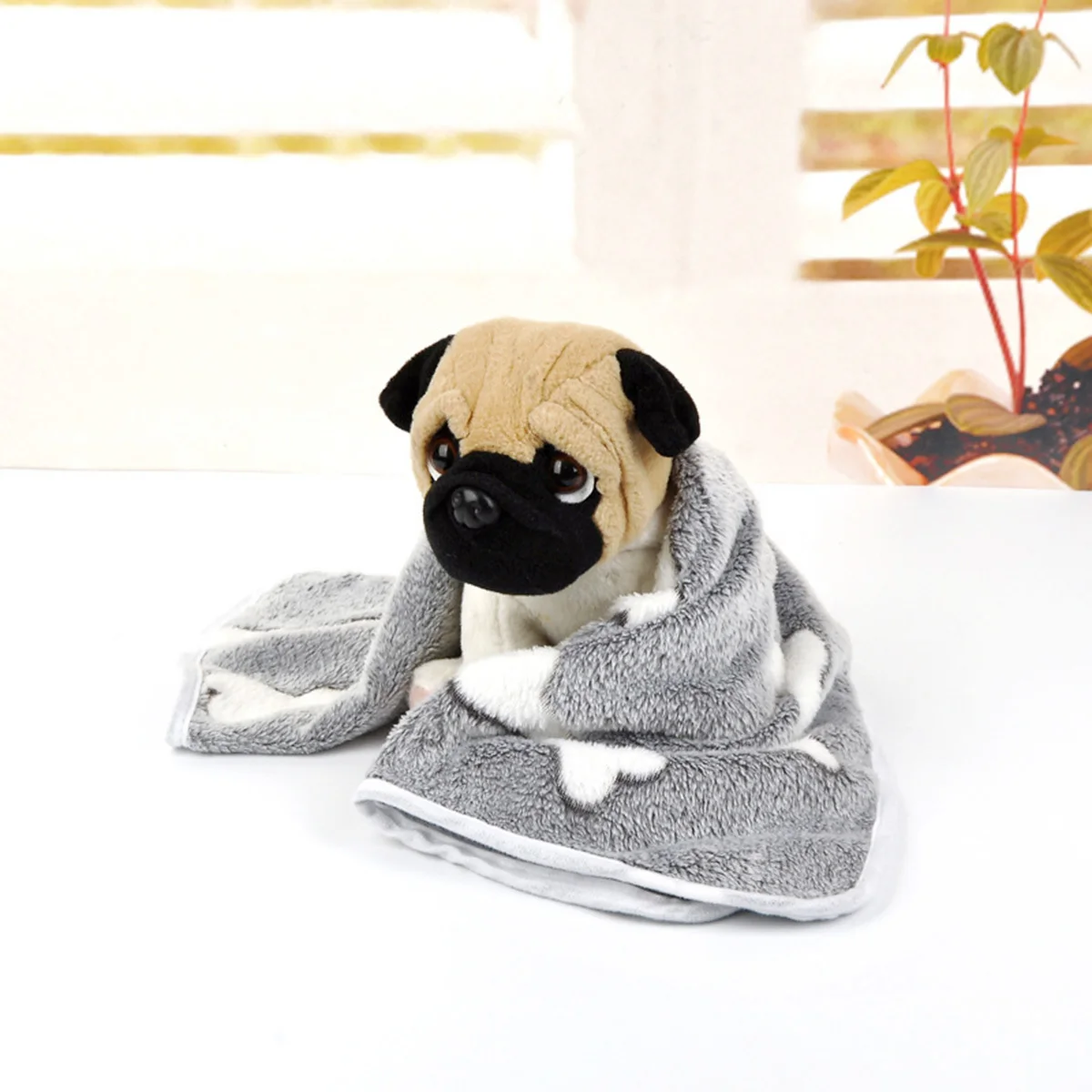 الكلب بطانية الكرتون العظام نمط سميكة وسادة دافئة الحيوانات الأليفة حصيرة مزدوجة الوجهين بطانية رائعتين للحيوانات الأليفة الكلب القط حجم M رمادي الشتاء
