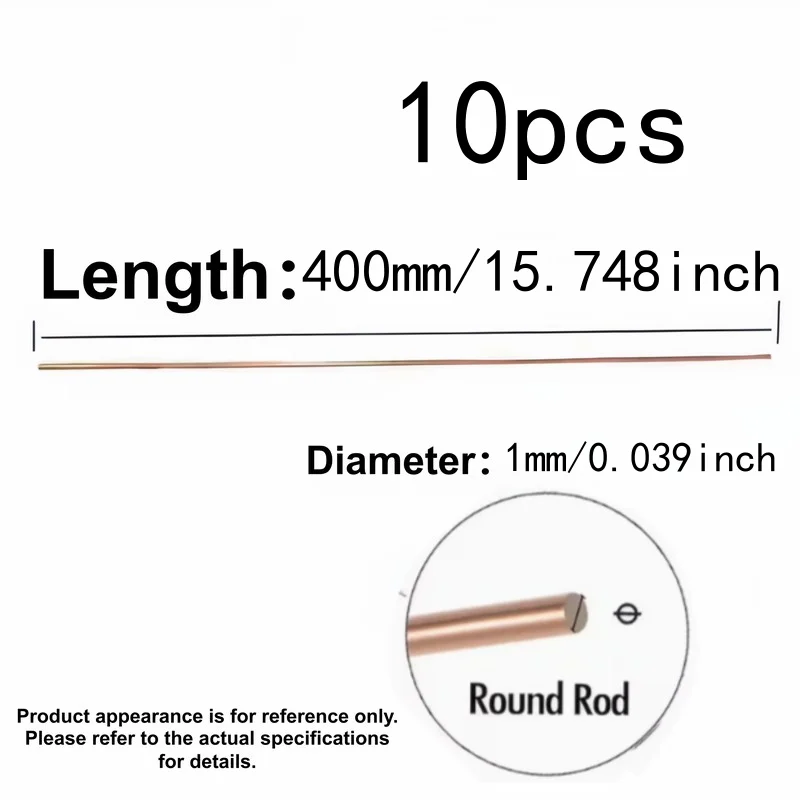 10 Pcs Phosphor Copper Welding Rods (1mm×400mm) | Low Melting, Self-Flow, for AC, Pipe/Tube, Welding