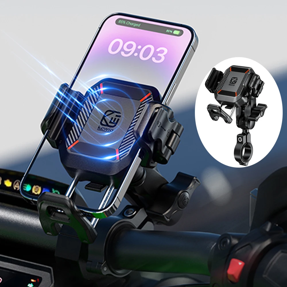 

Motorcycle Wireless Charging Phone Holder 36W USB C Fast Charger GPS Moto Support Cellphone Handlebar Mount for 5.4'' - 7.2''