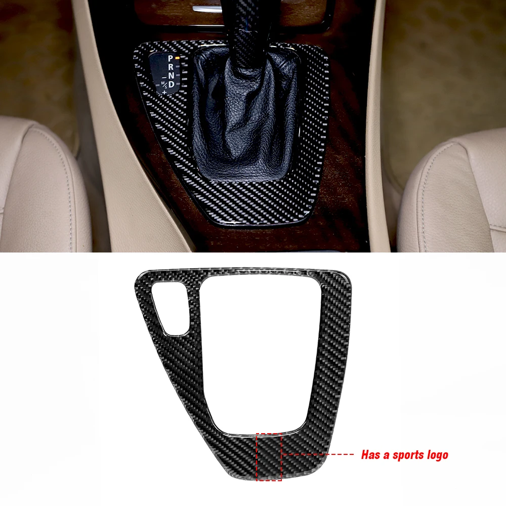 Pegatina de Panel de cambio de marchas de coche, calcomanías embellecedoras de rendimiento M de fibra de carbono para BMW E90 E92 3 Series 2005-2012, accesorios interiores