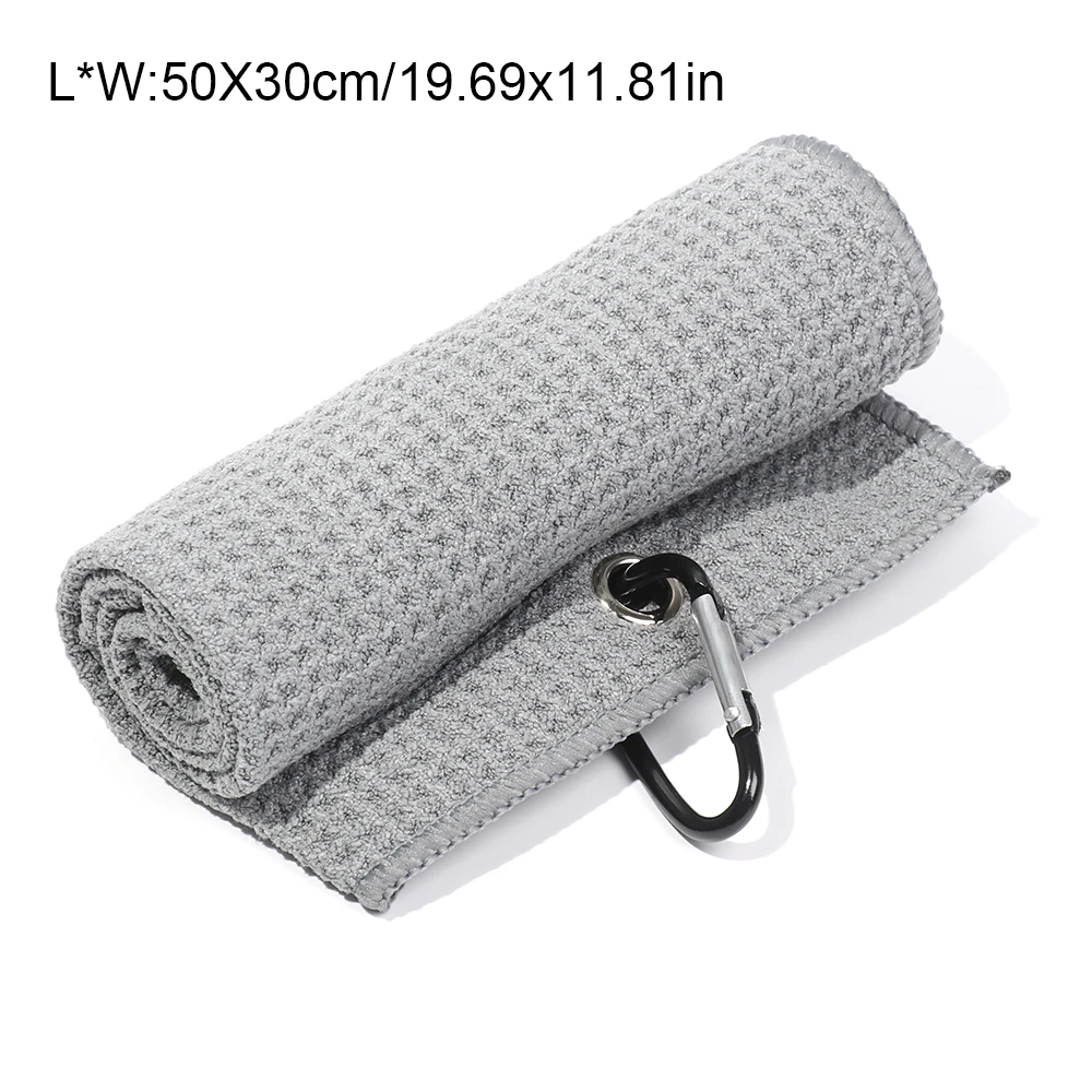 Black Microfiber Cotton Golf Towel With Carabiner Hook Cleans Clubs Golf Towel Balls Hands Cleaning Towels 30*30/30*40/40*60cm