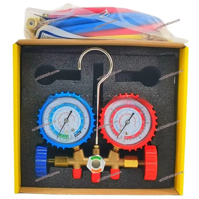 Refrigerant Manifold Gauge Set, Charging Meter for R12 R22 R134 R134a R502, Refrigeration Maintenance Filling Tool